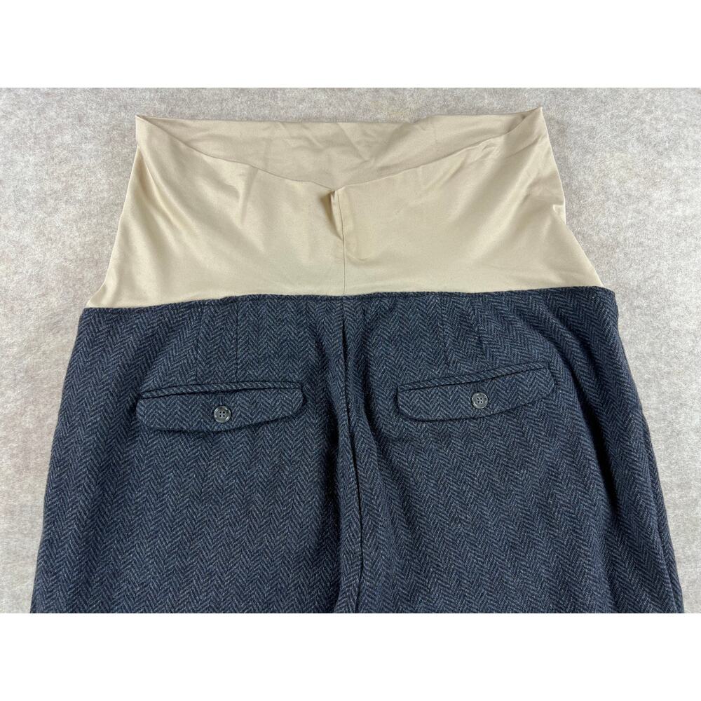 Ann Taylor LOFT Maternity Tweed Herringbone Cuffed Dress Work Pants Gray Size 14 - Picture 4 of 7
